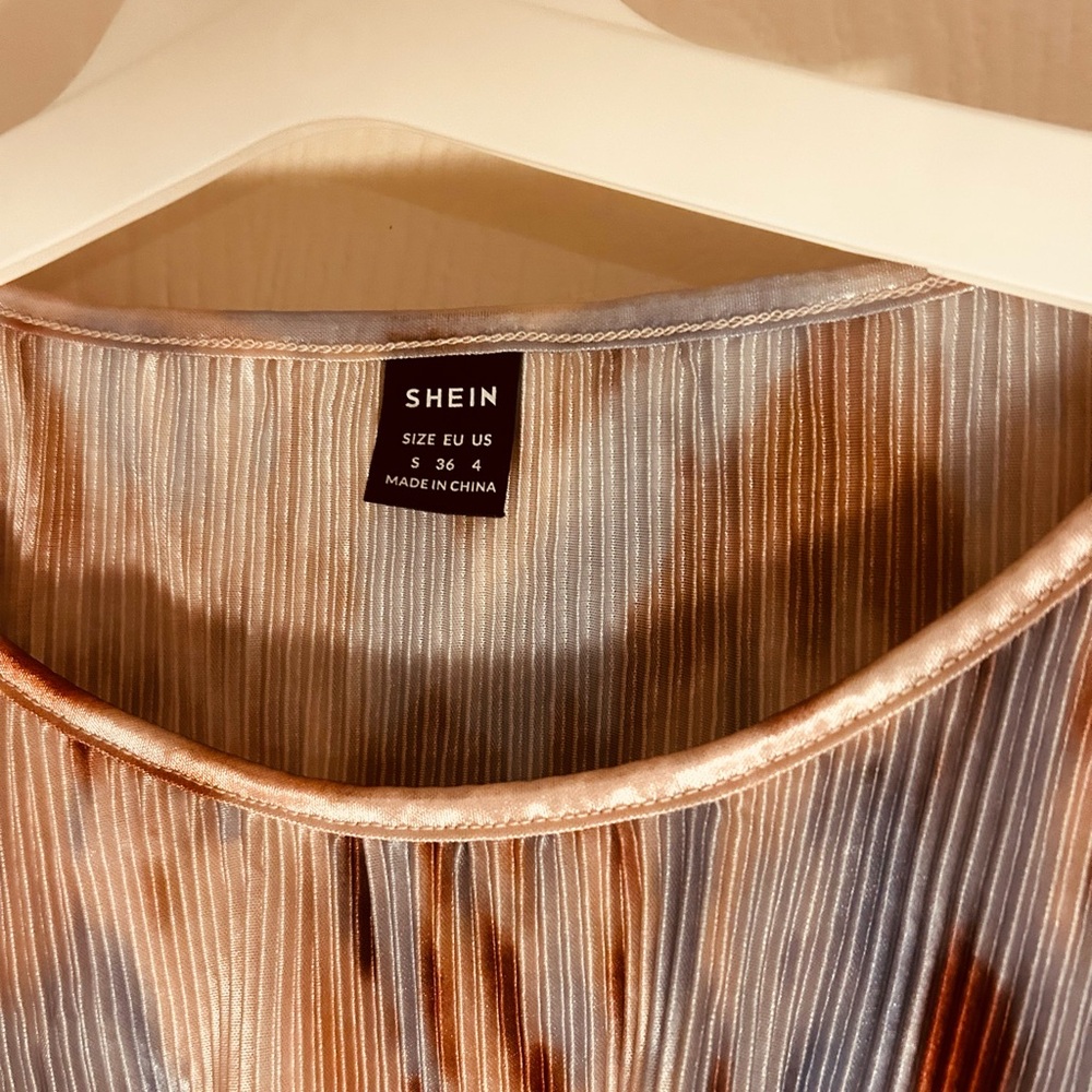 SHEIN Elegant Striped Blouse in Earth Tones